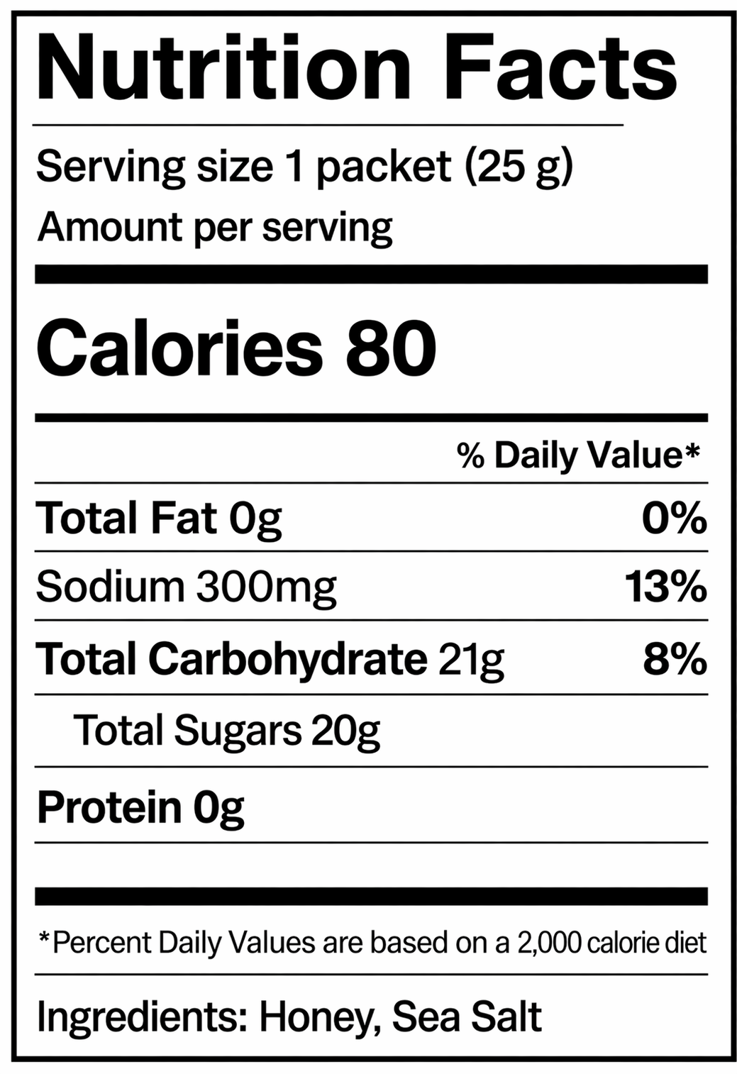 Raw Honey and Norwegian Sea Salt Pre-Workout Packet: 8-1-oz Packets